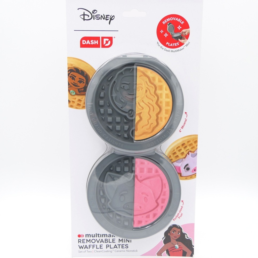 DASH Disney Moana & Pua MultiMaker Removable Mini Waffle Plates Ceramic Nonstick